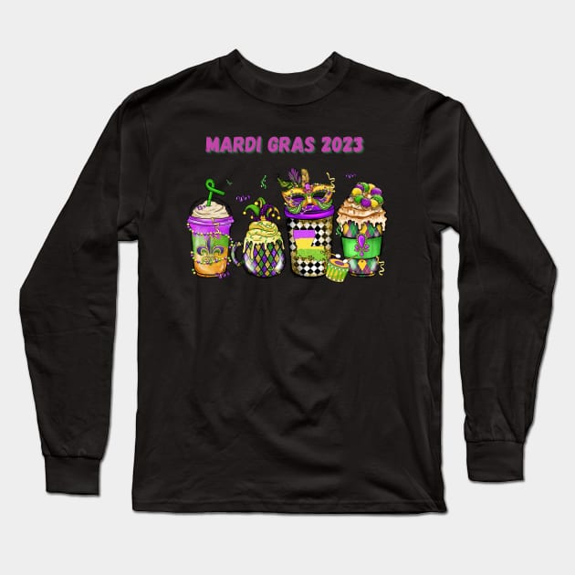 Let the Good times Roll Mardi Gras Party in Nola Long Sleeve T-Shirt by mebcreations